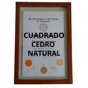 Marco para título diseño cuadrado cedro natural